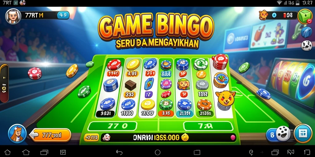 Tampilan gameplay seru dan interaktif dari 77RT saat bermain Bingo.