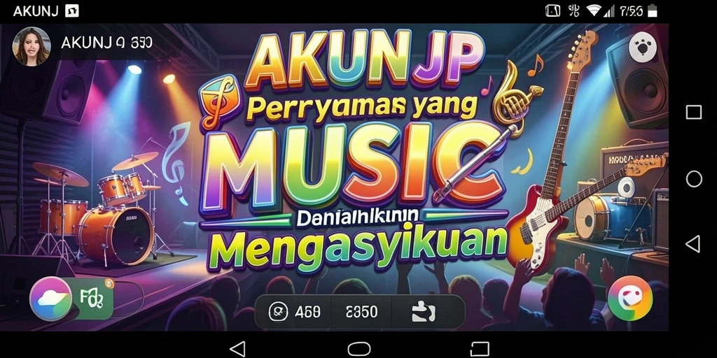 Tampilan gameplay AKUNJP saat bermain musik yang seru.