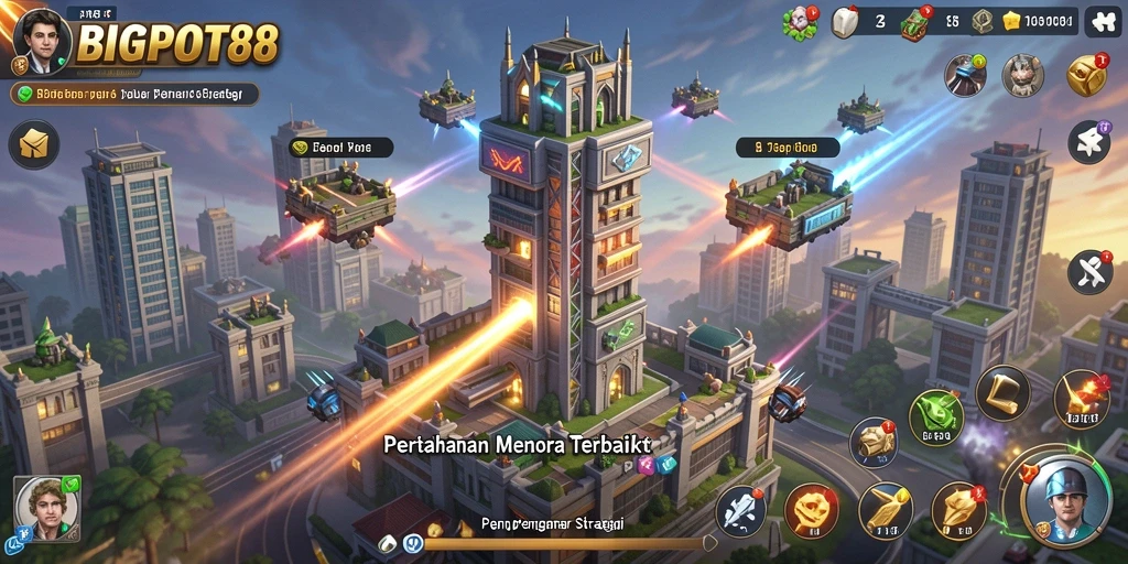 Gameplay menara pertahanan yang seru dan menantang di BIGPOT88.