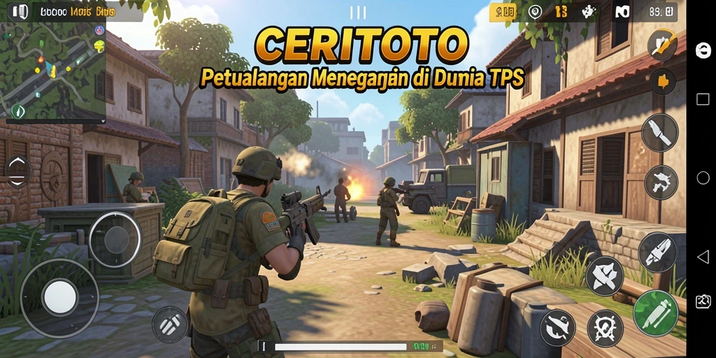 Tangkapan layar menampilkan aksi intens dalam gameplay TPS.