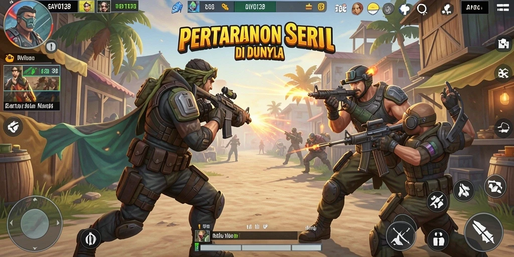 Menampilkan aksi seru dari gameplay Battle Royale GAYO138.