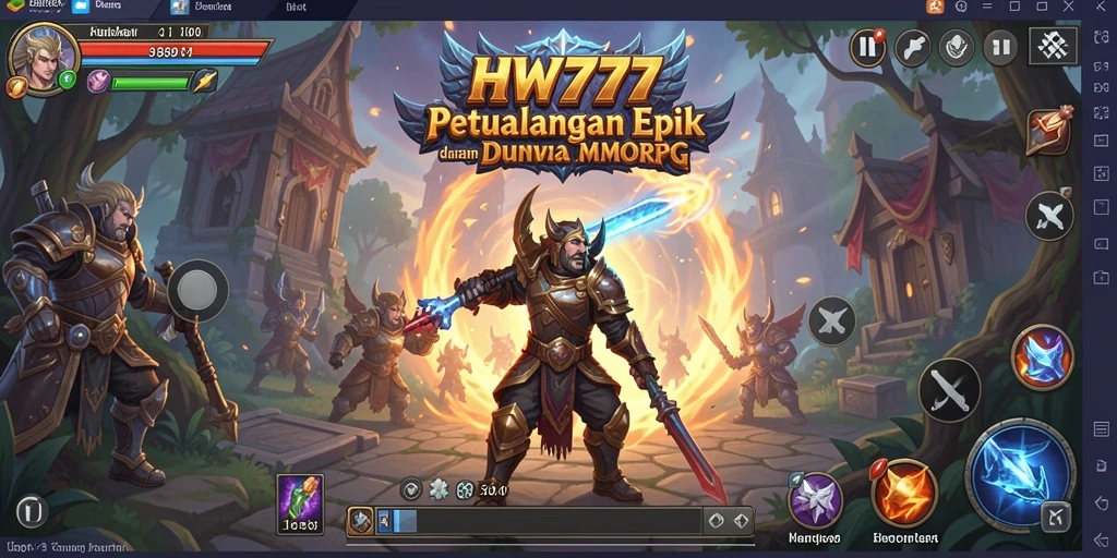 Tampilan gameplay seru di dalam dunia MMORPG HW777.
