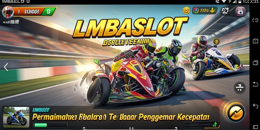 Tampilan gameplay menarik dari LMBASLOT yang penuh aksi balap.