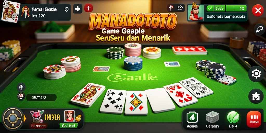 Tampilan gameplay Gaple yang seru dalam MANADOTOTO.