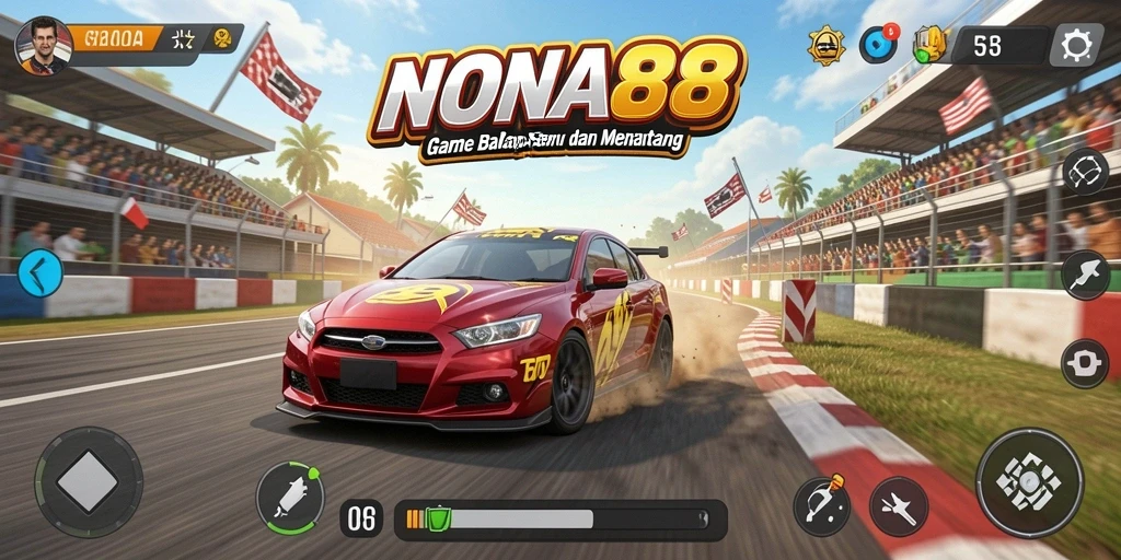 Gameplay NONA88 yang intens dan mendebarkan saat balapan.