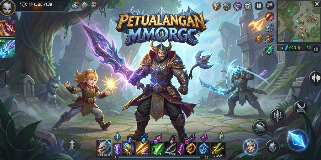 Tampilan gameplay OBOR138 yang seru dan penuh aksi dalam dunia MMORPG.