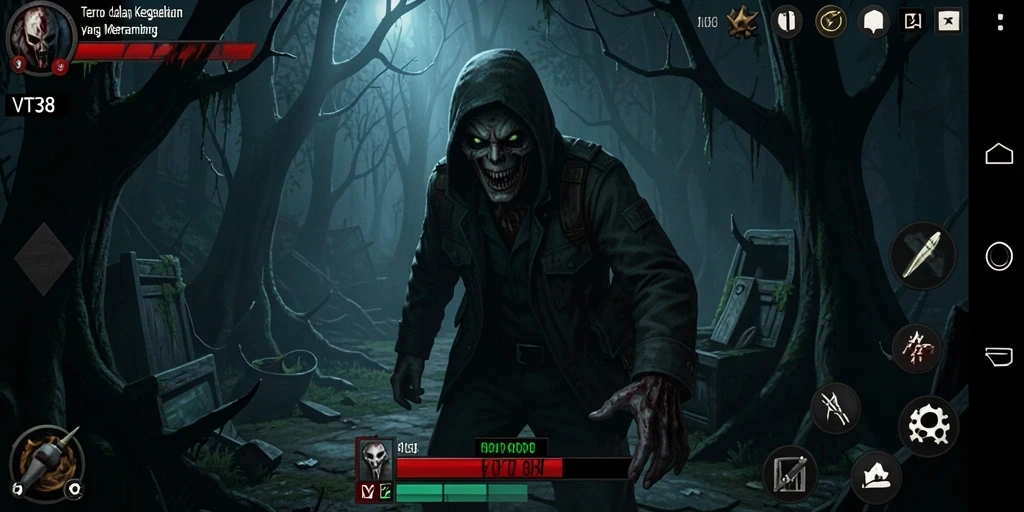 Tampilan gameplay yang mencekam dan menegangkan di dalam VT38.